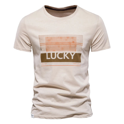 Aio peson 100% Baumwolle T-Shirts für Männer Kurzarm O-Ausschnitt Mode Druck Slim Fit Herren T-Shirts Casual Sommer Herren bekleidung