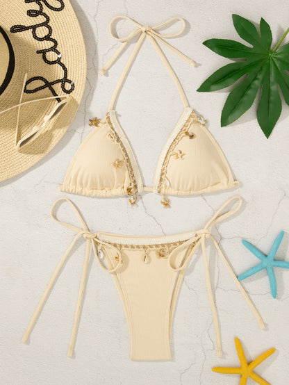 Gestreifter Push-up-Bikini für Damen – Sexy Badeanzug im brasilianischen Stil für Strand und Pool