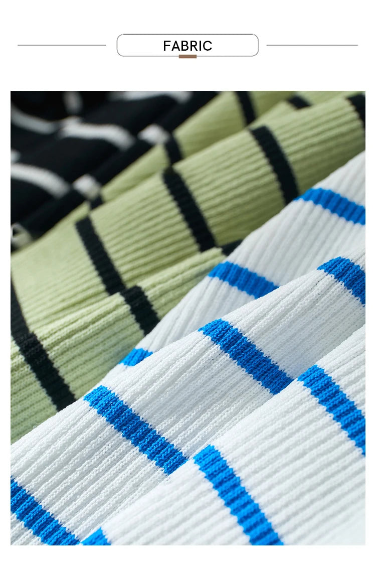 Damen gestreiftes Hemd mit Rundhals und schöner Stickerei für den Sommer