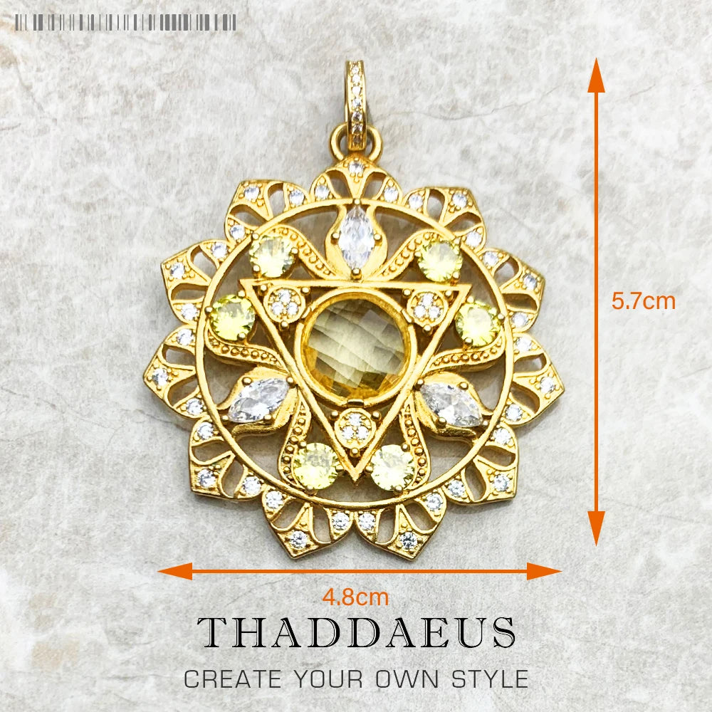 Damen-Anhänger Hand Fatima Chakra Lotus Bohemia aus Sterlingsilber