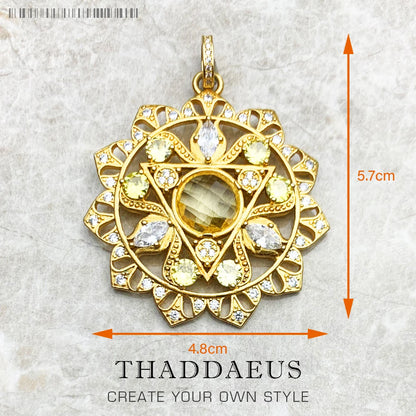 Damen-Anhänger Hand Fatima Chakra Lotus Bohemia aus Sterlingsilber
