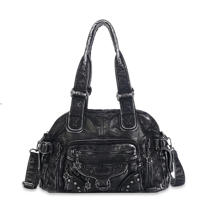 Damen-Handtasche Vintage Großes Fassungsvermögen Mit Schultergurt Und Top-Griff Alltagstauglich