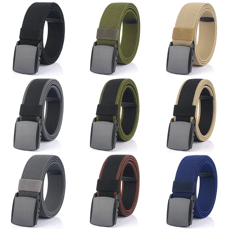 Unisex-Gürtel Elastisch Aus Canvas Mit Nylon-Schnellverschluss 3,8 cm Breite Für Outdoor