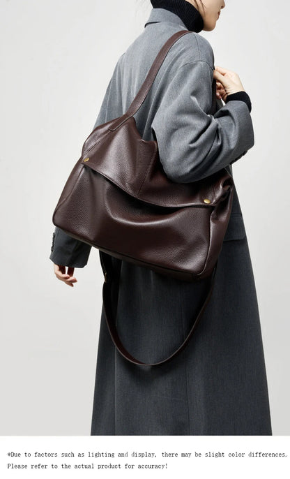 Damen Handtasche aus echtem Leder mit großer Kapazität