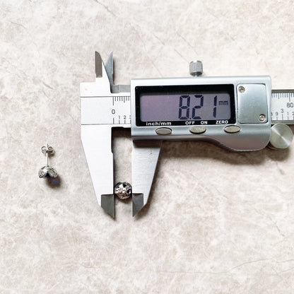 Damen-Ohrstecker Lotus dunkelblau glamourös aus Sterlingsilber