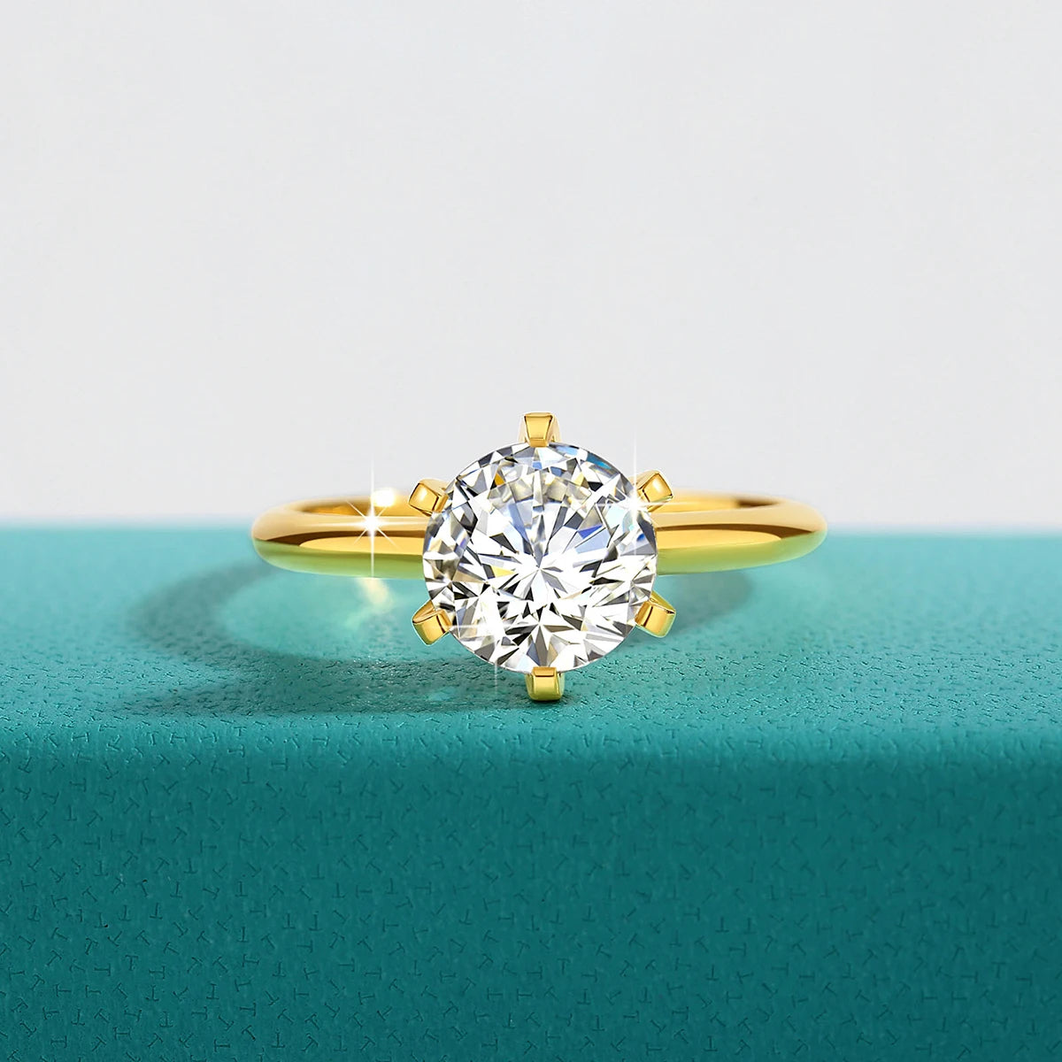 Damen-Ring Aus 18K Gold Moissanit 1 Karat Zertifiziert Mit NGTC Zertifikat für Verlobung