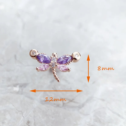 Damen-Ohrstecker Libelle mit Zirkonia Sommer aus Sterlingsilber