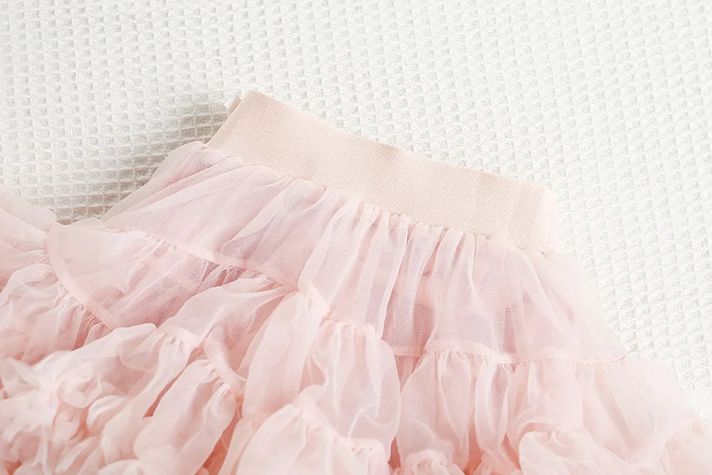 Mädchen Pullover Set mit bunten Pailletten und Tutu Röcken in Pink und Weiß