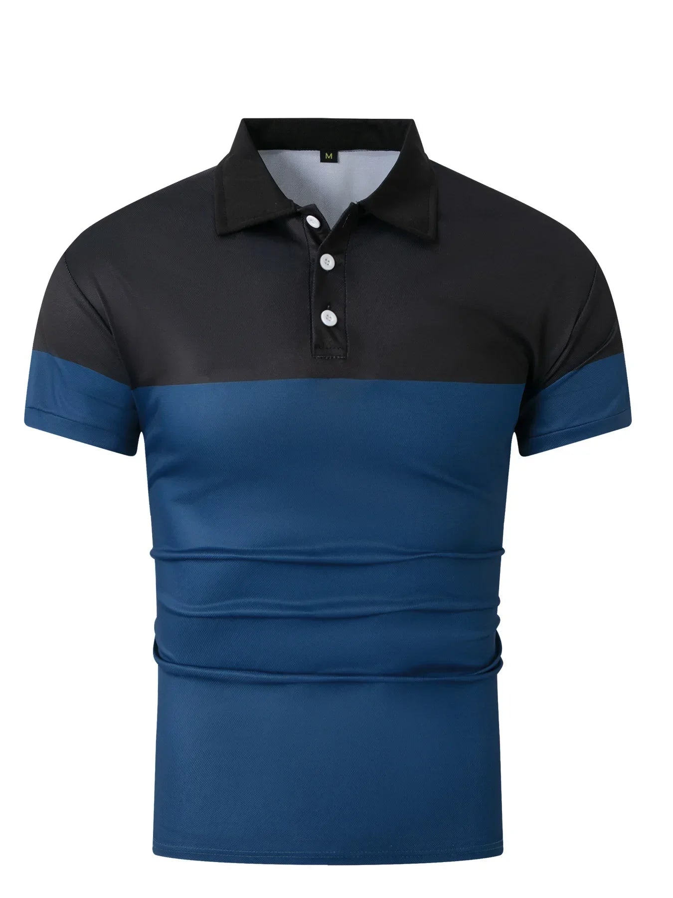 Lässiges Herren-Poloshirt mit digitalem Farbpatch-Druck und Reißverschluss am Kragen – ideal für den Sommer.
