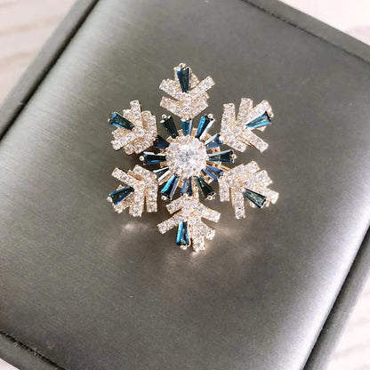 Brosche Schneeflocke Weihnachten Kristall Strass Schalschnalle Unisex