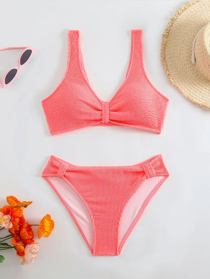 Braunes Bikini-Set mit Push-up-Effekt – verführerische Bademode für Strand und Pool