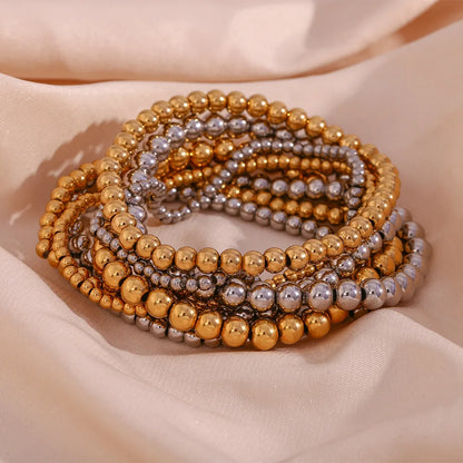 Damen-Perlenarmband mit Farbverlauf aus Edelstahl