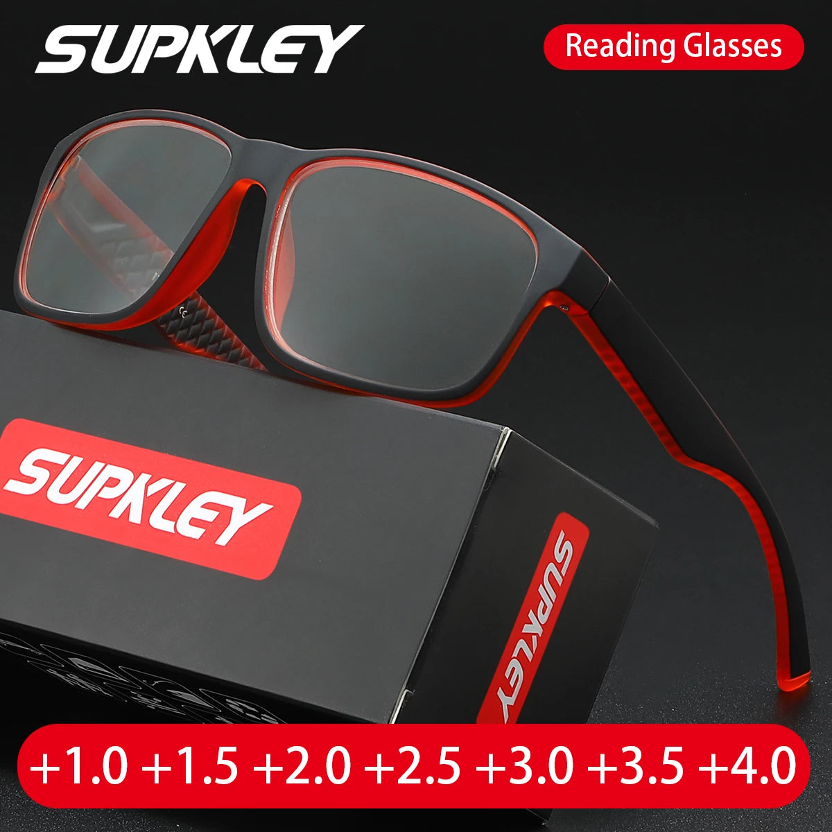 Lesebrille mit quadratischem Rahmen