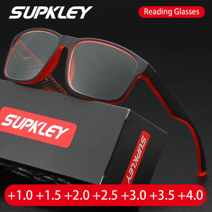 Lesebrille mit quadratischem Rahmen