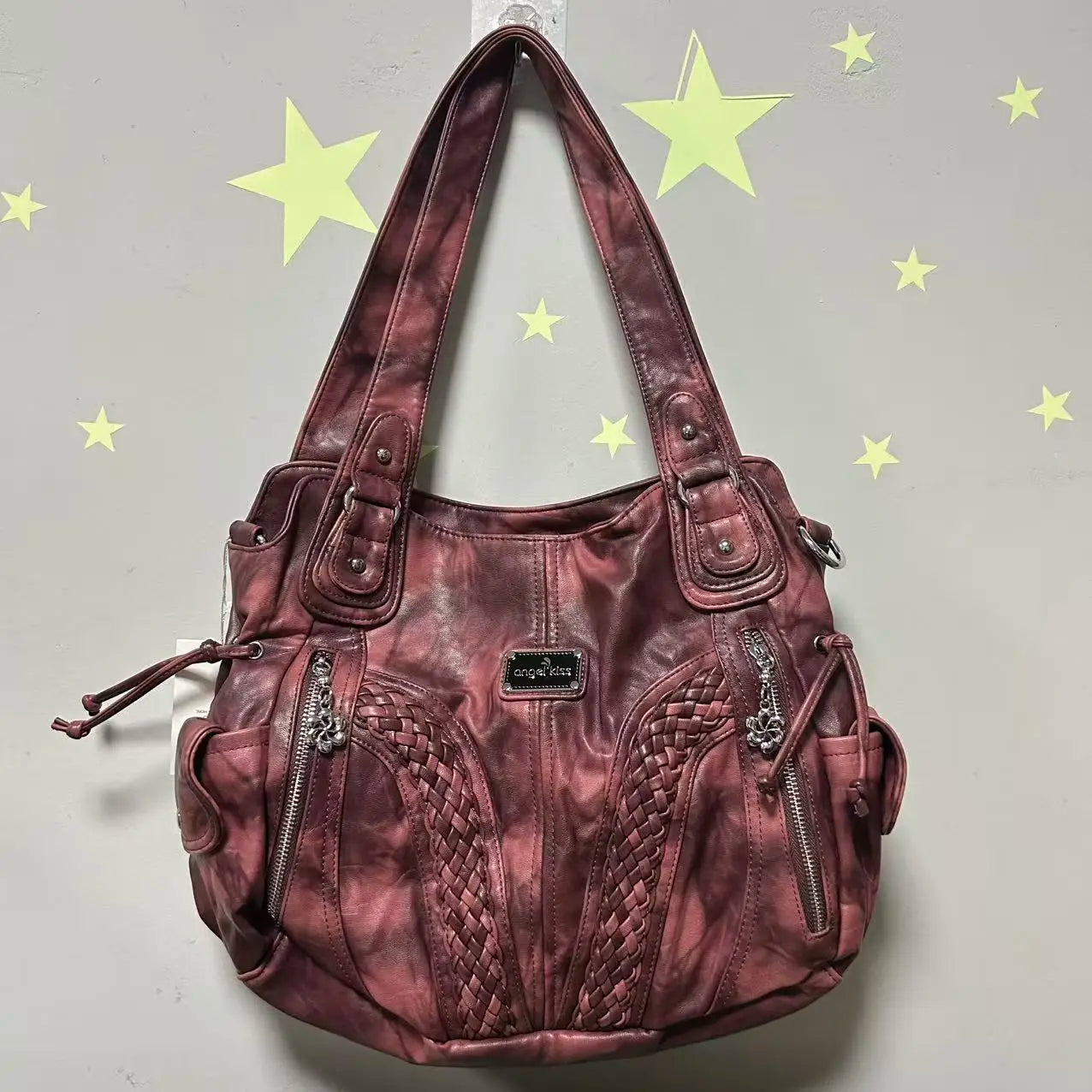 Damen-Umhängetasche Aus PU Mit Mehrfach-Innenfächern Und Reißverschluss Im Vintage Stil