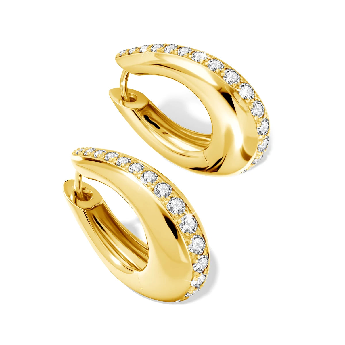 Damen-Hoop-Ohrringe Moissanit Tropfen Aus 925er Silber Antiallergisch Alltags-Schmuck