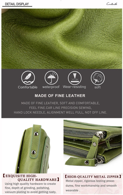 Damen Echtleder Geldbörse Bifold Vintage Portemonnaie Kartenhalter Münzbörse Geldclip