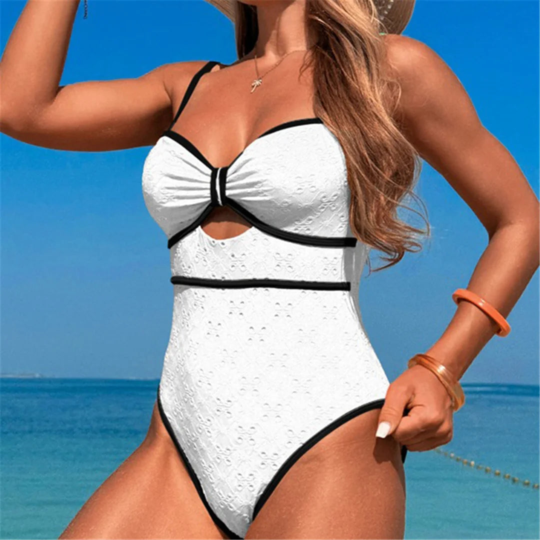 Damen-Badeanzug Cut-Out High-Leg Monokini Weste gepolstert 2026