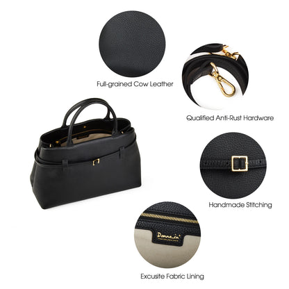 Premium Rindsleder Handtasche | Arbeitstasche Mit Verstelltem Schultergurt