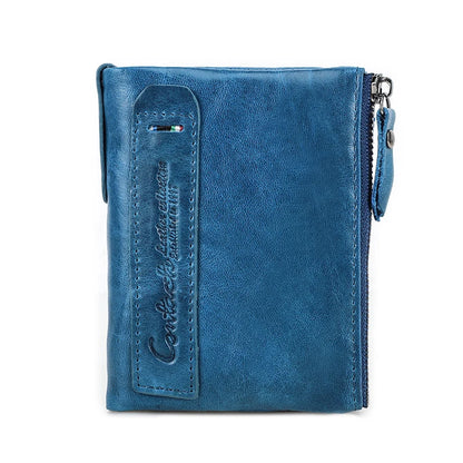 Herren Echtleder Geldbörse Reißverschluss Kartenhalter Luxus Designer Geldclip