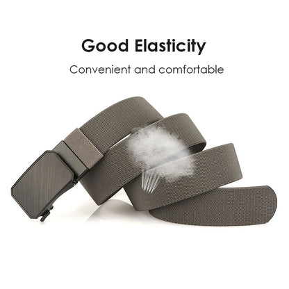 Herren-Gürtel Elastisch mit verstellbarer Passform und Automatische Schnalle aus Nylon 38 Mm Breite