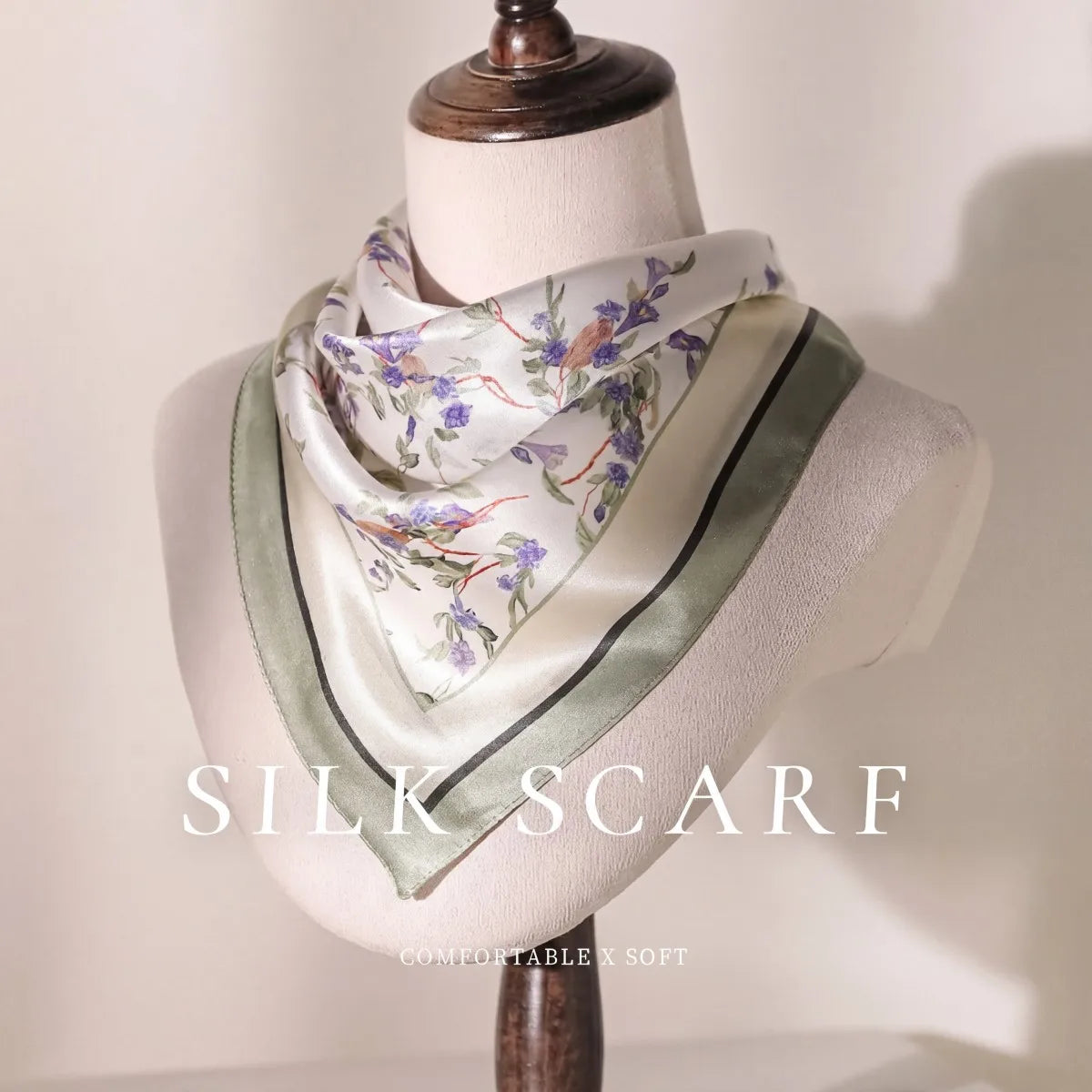 Damen Seidenschal Wickeltuch quadratisch Hijab Kopftuch Foulard Pashmina Bandana C