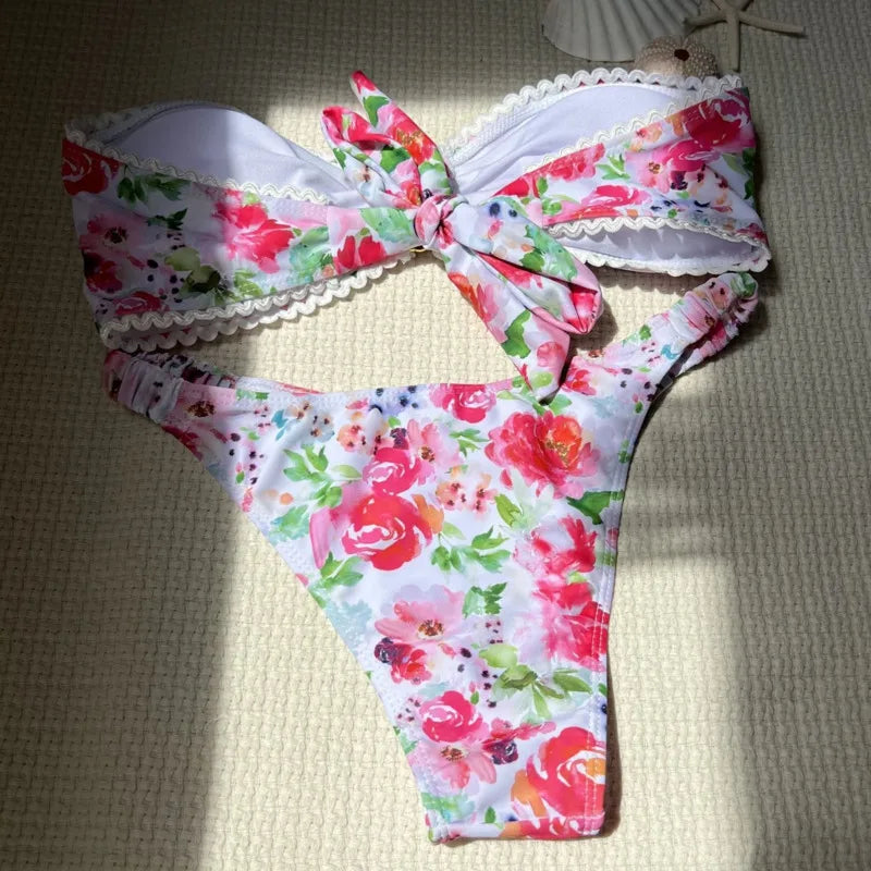 Sexy Push-Up-Bikini im brasilianischen Stil mit Tanga für Strand und Pool