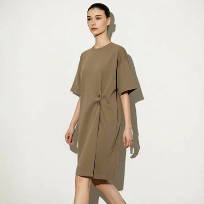 Elegantes Damenkleid Aus Baumwolle Leichter Sitz Für Büro Und Alltag