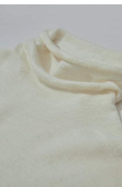 Damen-Rollkragenpullover 100 % Wolle gerade einfarbig Herbst-Winter