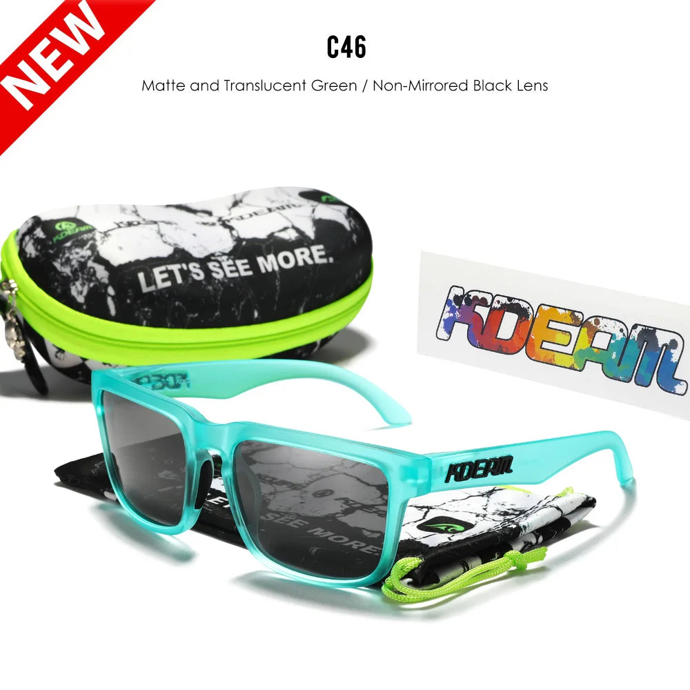 Sonnenbrille quadratisch polarisiert Reißverschlussetui 30 Farben Unisex