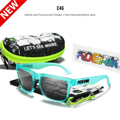 Sonnenbrille quadratisch polarisiert Reißverschlussetui 30 Farben Unisex
