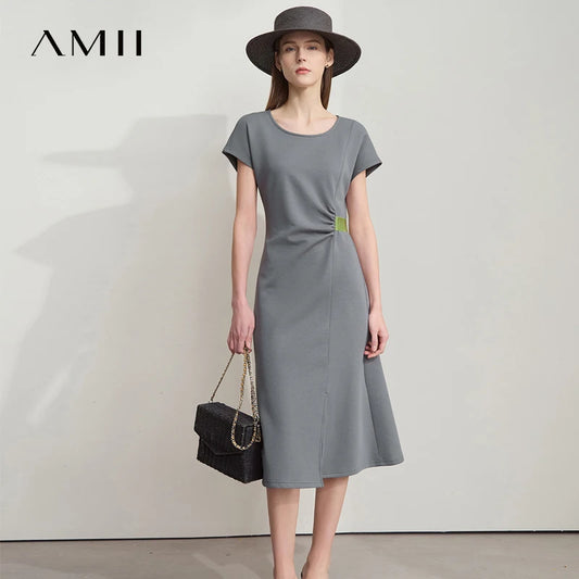 Elegantes Damen-Sommerkleid mit V-Ausschnitt und Schnürung – Slim Fit in Schwarz für das Büro