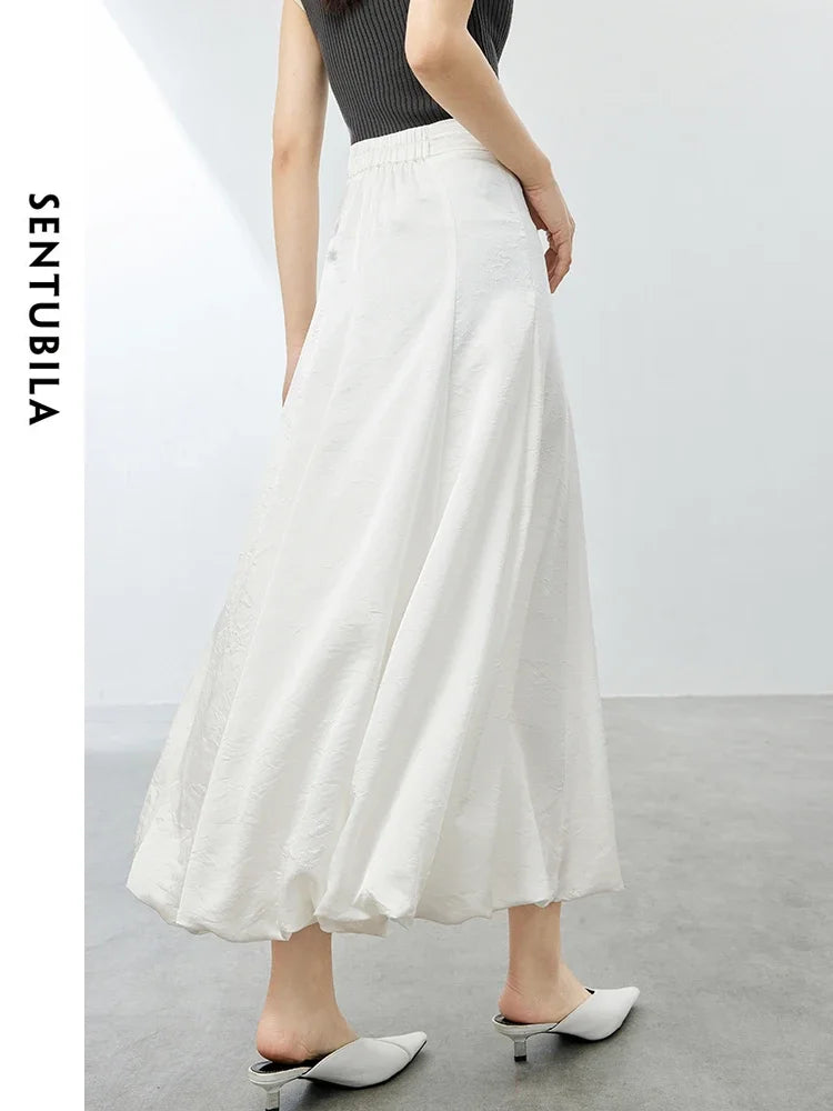 Damen Maxirock im A-Linien-Stil mit elastischer Taille für den Sommer