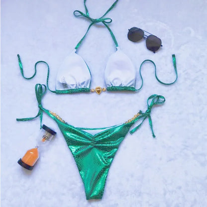 Dreiteiliger Damen-Bikini im brasilianischen Stil – ideal für Strand und Pool