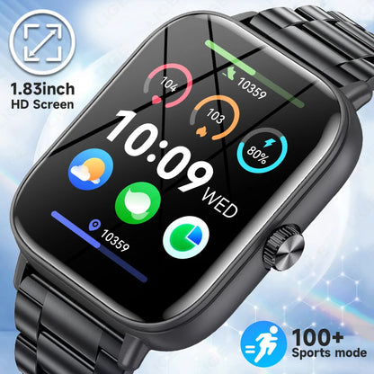 LIGE Smartwatch IP68 Wasserdichte Sport Fitness Smart Uhr 1,83 Zoll Bildschirm Gesundheit Überwachung Uhren Für Männer Frauen Reloj Hombre