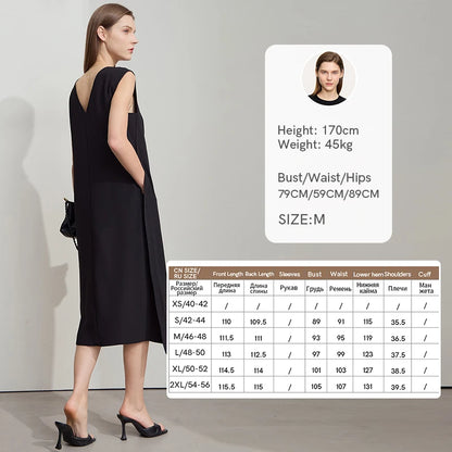 Elegantes Ärmelloses Bürokleid Für Damen Aus Chiffon