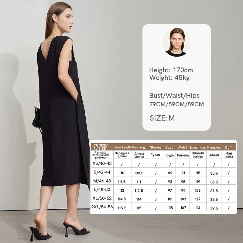 Ärmelloses Sommerkleid für Damen mit Rundhalsausschnitt – modisch und figurbetont im minimalistischen Design