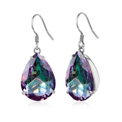 Damen-Ohrringe Tropfenform Aquamarin Blau Silber 925 Hochwertiger Luxus Schmuck Für Sie Geschenkidee