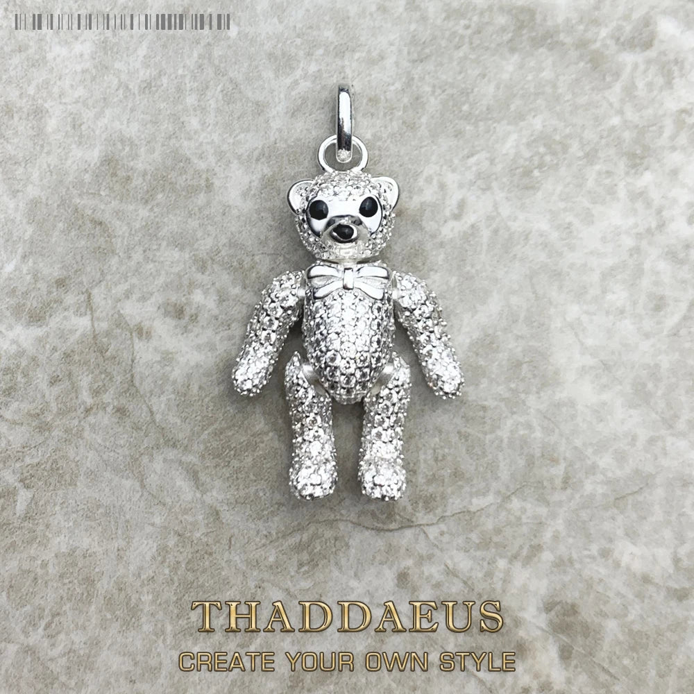 Damen-Charm-Anhänger Teddybär niedlich aus Sterlingsilber