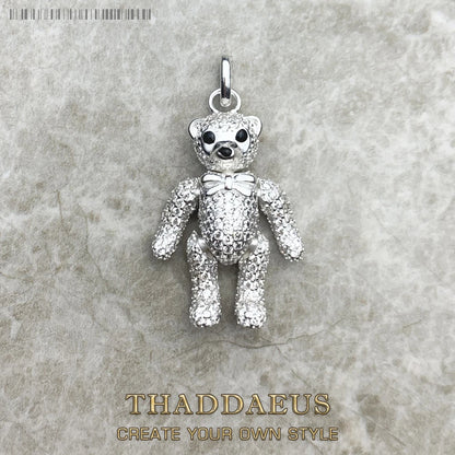 Damen-Charm-Anhänger Teddybär niedlich aus Sterlingsilber