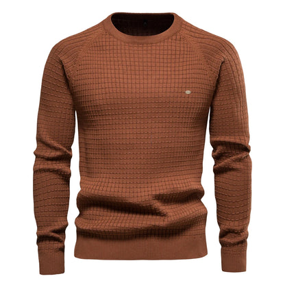 Männer Pullover aus 100 Prozent Baumwolle in solider Farbe für Herbst und Winter