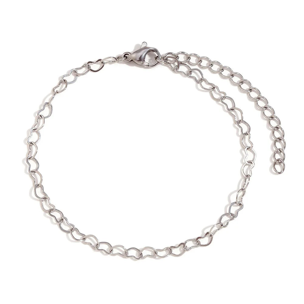 Damen-Armband mit Herzkette aus Edelstahl