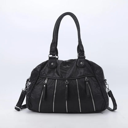 Damen-Handtasche Denim Mit Gepolstertem Tragegriff Und Viel Platz Für Alltag Und Reisen Mit Mehrfachfächern