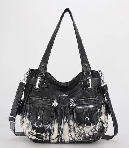 Damen-Handtasche Großes Fassungsvermögen Schultertasche Mit Oberem Tragegriff aus waschbarem PU-Leder