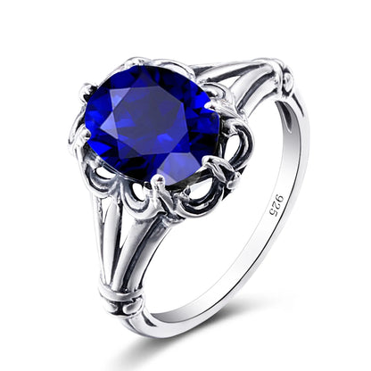 Damen-Eheringe Vintage Stil Aus 925er Sterlingsilber Mit Granatkristall Und Zirkonia