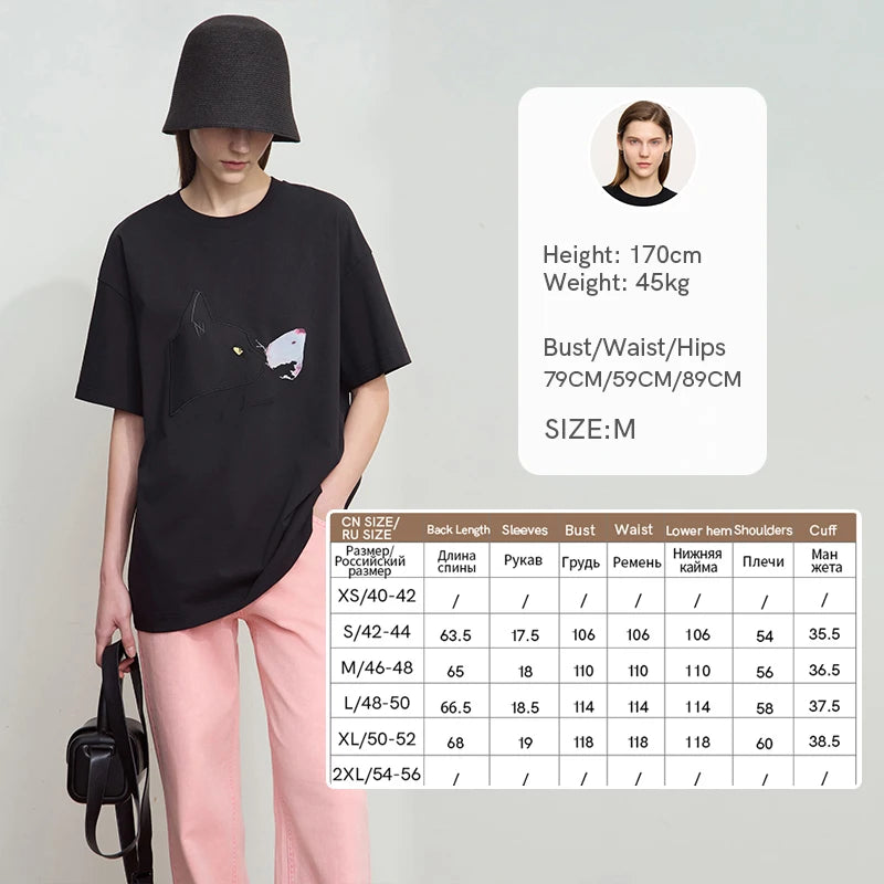 Damen T-Shirt im lässigen Stil mit Rundhalsausschnitt und kurzem Arm