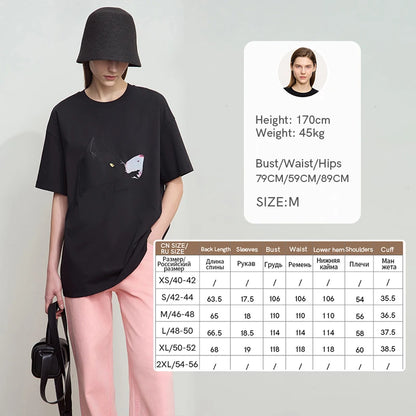 Damen T-Shirt im lässigen Stil mit Rundhalsausschnitt und kurzem Arm