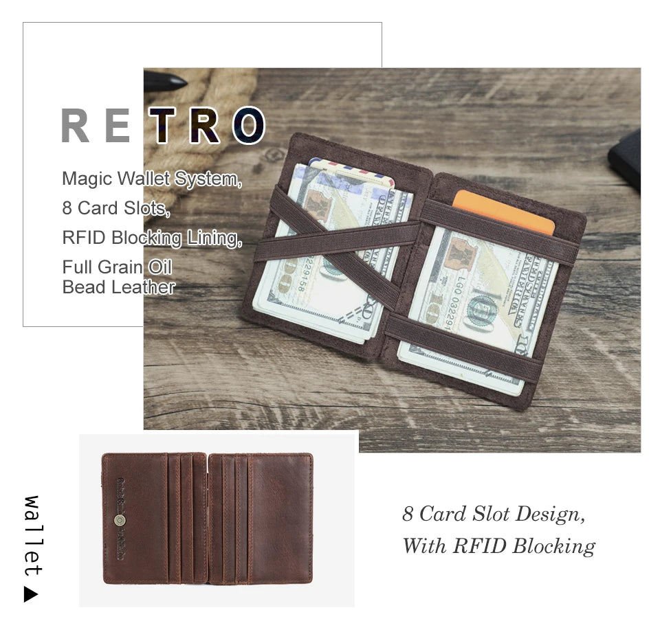 Herren Echtleder Geldbörse Slim RFID Kartenhalter Geldclip ultra dünn Mini Geschenk