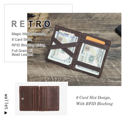 Herren Echtleder Geldbörse Slim RFID Kartenhalter Geldclip ultra dünn Mini Geschenk