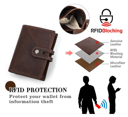 Herren Echtleder Geldbörse Airtag RFID Aluminium Kartenhalter Metall Reißverschluss